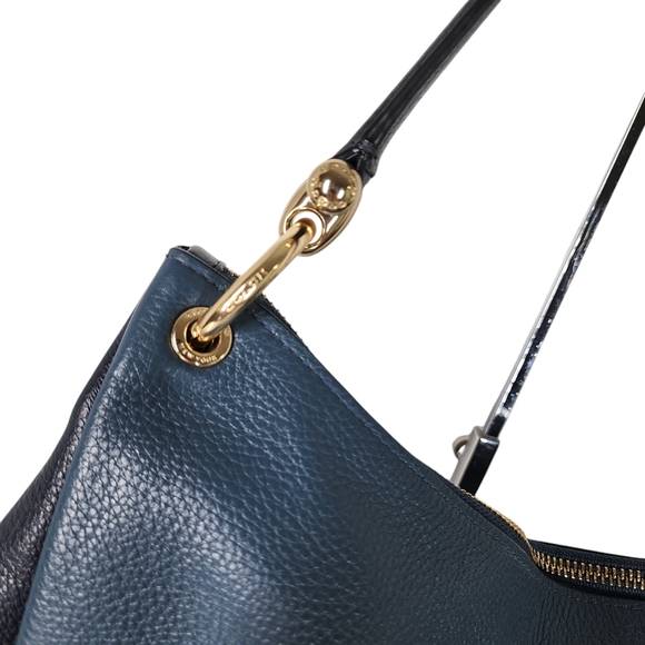 COACH MIA PEBBLE LEATHER SNAKE EMBOSSED STRAPS SHOULDER/CROSSBODY BAG - Picture 10 of 12